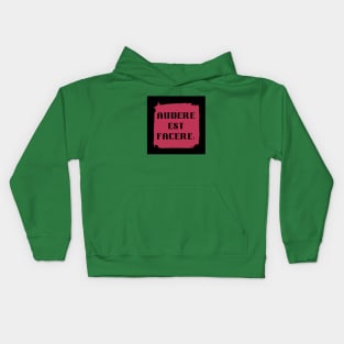 Audere est Facere - Latin Phrase in Viva Magenta Kids Hoodie